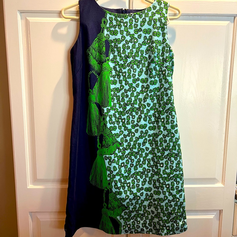 Lilly Pulitzer Blue/Green Tassel Design dress, size 6